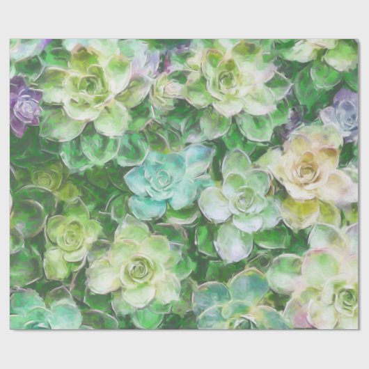 Succulents, die durch Cindy Bendel malen Geschenkpapier (Flach)