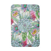 Succulents Echeveria Cactus Blume Pattern Badematte (Vorderseite Vertikal)