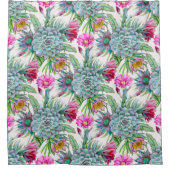 Succulents Echeveria Cactus Blume Pattern Duschvorhang (Vorderseite)