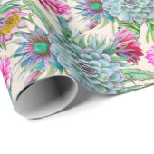 Succulents Echeveria Cactus Blume Pattern Geschenkpapier (Rolleneckpunkt)