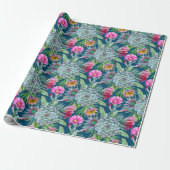 Succulents Echeveria Cactus Blume Pattern Geschenkpapier (Ungerollt)