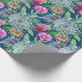 Succulents Echeveria Cactus Blume Pattern Geschenkpapier (Ecke)