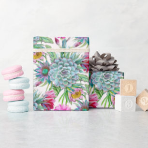 Succulents Echeveria Cactus Blume Pattern Geschenkpapier