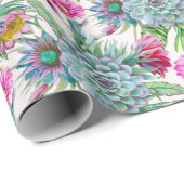Succulents Echeveria Cactus Blume Pattern Geschenkpapier (Rolleneckpunkt)