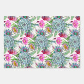 Succulents Echeveria Cactus Blume Pattern Geschenkpapier Set (Vorderseite 2)