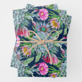 Succulents Echeveria Cactus Blume Pattern Geschenkpapier Set (Beispiel)