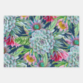Succulents Echeveria Cactus Blume Pattern Geschenkpapier Set (Vorderseite 3)