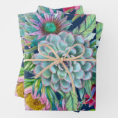 Succulents Echeveria Cactus Blume Pattern Geschenkpapier Set (Beispiel)