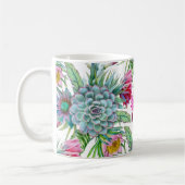 Succulents Echeveria Cactus Blume Pattern Kaffeetasse (Links)