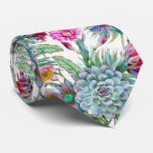 Succulents Echeveria Cactus Blume Pattern Krawatte (Gerollt)