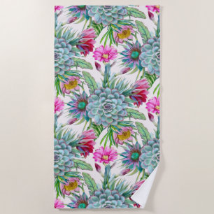 Succulents Echeveria Cactus Blume Pattern Strandtuch