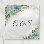 Succulents eucalyptus gold initiale favorisieren T Geschenkanhänger (Rückseite)