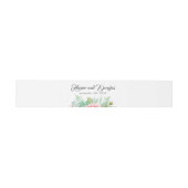 Succulents floral Greenerity Wedding Einladungsbanderole (Flach)