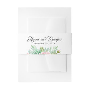 Succulents floral Greenerity Wedding Einladungsbanderole
