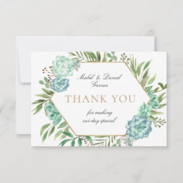 Succulents Geometric Frame Wedding Danke Karte