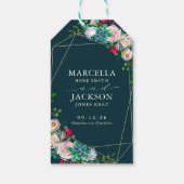 Succulents & Gold Chic Wedding Geschenkanhänger (Rückseite)