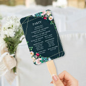 Succulents & Gold Chic Wedding Program Fächer