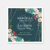 Succulents & Gold Chic Wedding Serviette (Vorderseite)