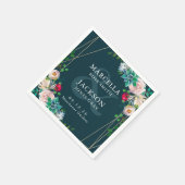 Succulents & Gold Chic Wedding Serviette (Ecke)