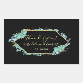 Succulents Gold Frame jede Farbensehen Vielen Dank Rechteckiger Aufkleber