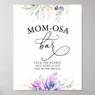 Succulents Gold Green Mama-osa Bar Sign Poster