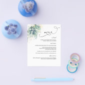 Succulents Gold Greenerity Wedding Menu Flyer (Einzeln)
