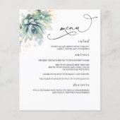 Succulents Gold Greenerity Wedding Menu Flyer (Vorne)
