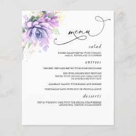 Succulents Gold Greenerity Wedding Menu Flyer