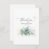 Succulents Gold Greenery Baby Dusche Vielen Dank Dankeskarte (Vorne/Hinten)
