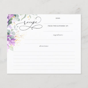 Succulents Gold Greenery Brautparty Rezept Card