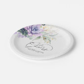 Succulents Gold Greenery Elegant Modern Cheers Pap Pappteller (Schrägansicht)