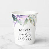 Succulents Gold Greenery Elegant Moderne Wedding P Pappbecher (Rückseite)