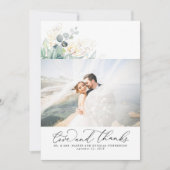 Succulents Gold Greenery Elegant Wedding Vielen Da Dankeskarte (Vorderseite)