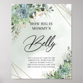 Succulents gold Wie groß ist Mama's Bauchspiel Poster