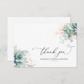 Succulents Green Brautparty Vielen Dank Dankeskarte (Vorne/Hinten)