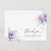 Succulents Green Brautparty Vielen Dank Dankeskarte (Vorne/Hinten)