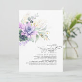 Succulents Green Gold Blätter Engagement Party I Einladung (Stehend Vorderseite)