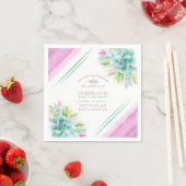 Succulents green rosa Aquarellfarben Custom Hochze Serviette (Beispiel)