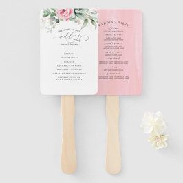 Succulents Green Wedding Program Hand Fan Fächer