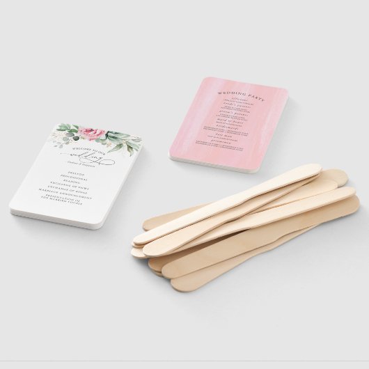 Succulents Green Wedding Program Hand Fan Fächer (Non-assembled)