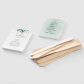 Succulents Green Wedding Program Hand Fan Fächer (Non-assembled)