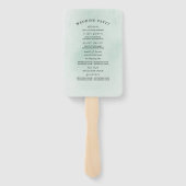 Succulents Green Wedding Program Hand Fan Fächer (Rückseite)