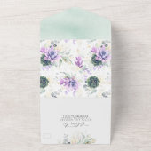 Succulents Greenerity and Gold Blätter Wedding All In One Einladung (Außenbereich)