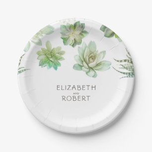 Succulents Greenerity Wedding Pappteller