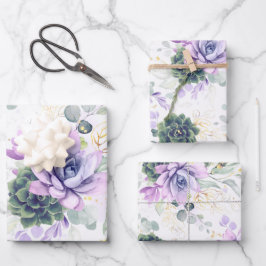 Succulents Greenery and Gold Eukalyptus Blätter