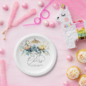 Succulents Greenery and Gold Pumpkins Fall Cheers Pappteller (Party)