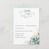 Succulents Greenery and Gold Wedding RSVP (Vorne/Hinten)