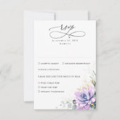 Succulents Greenery and Gold Wedding RSVP Karte (Vorderseite)