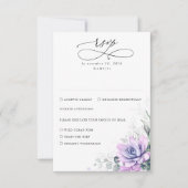 Succulents Greenery and Gold Wedding RSVP Karte (Vorderseite)
