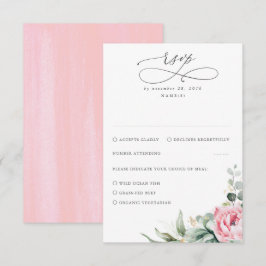 Succulents Greenery and Pink Blume Hochzeit RSVP Karte